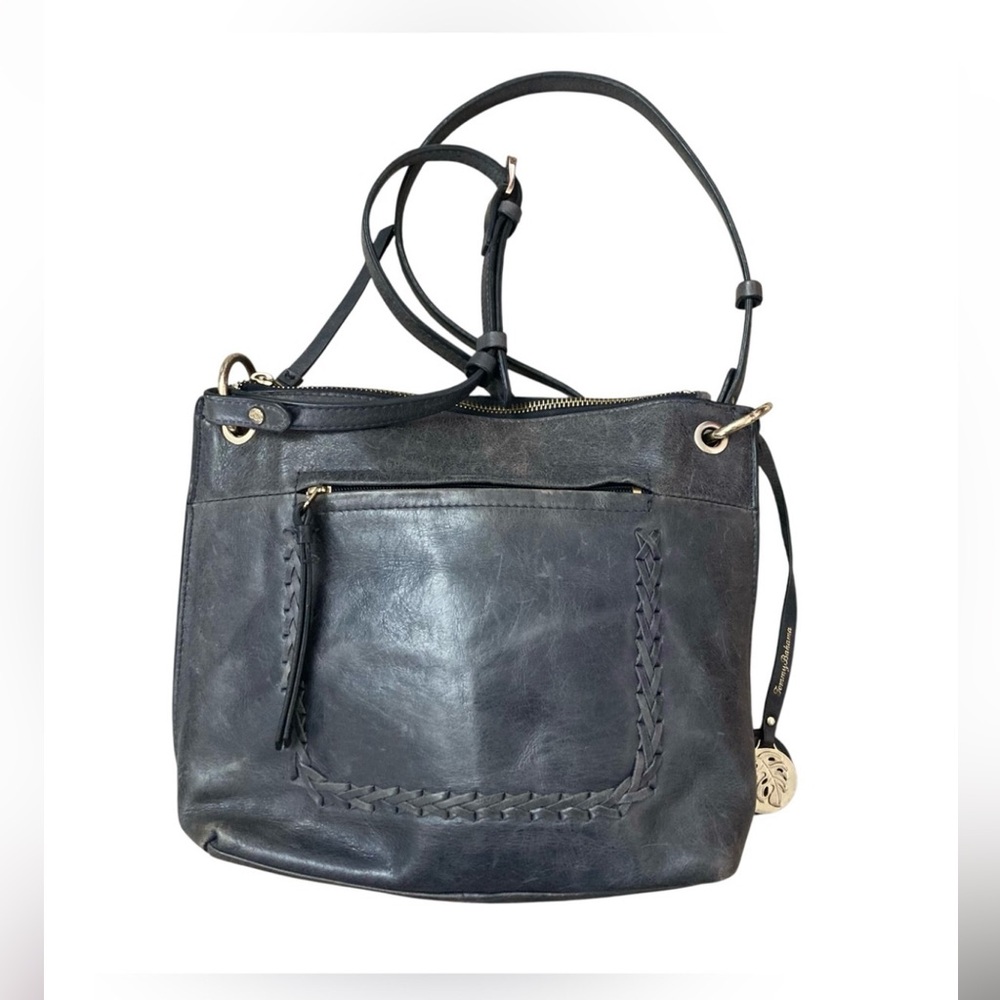 Tommy Bahama Graphite Leather Crossbody Bag